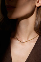 Diamantkette mit Princess-Solitär – 0,57 ct in 18K Gold