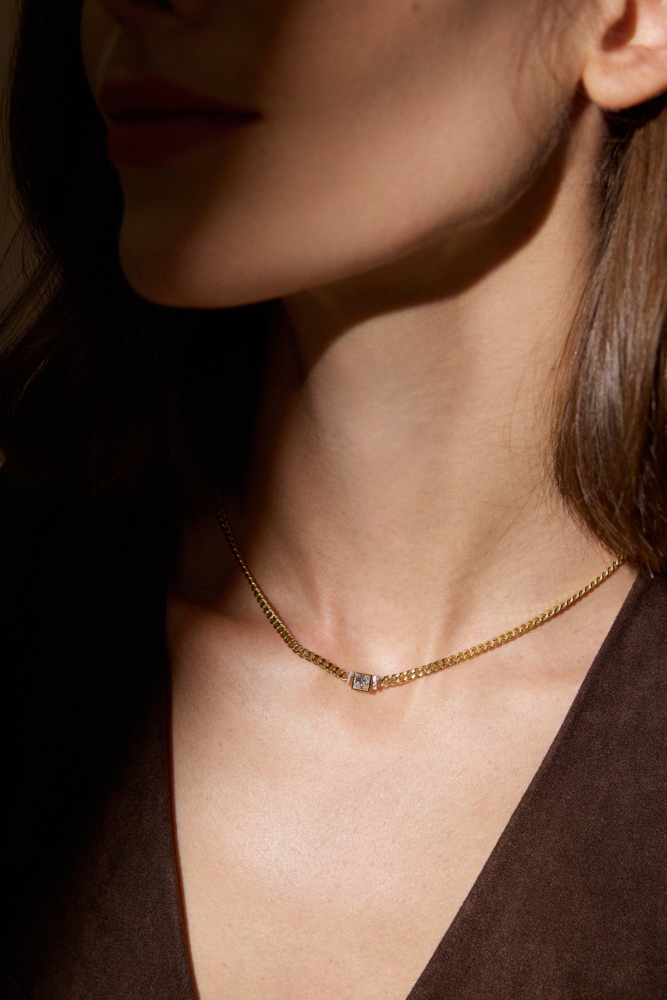 Princess-Cut Diamant Cuban Chain Halskette
