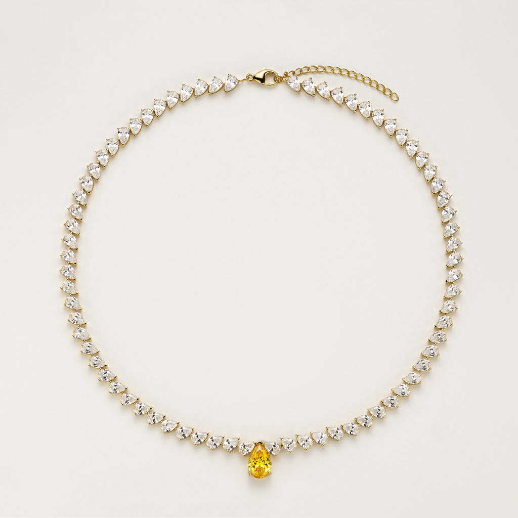 34,00 ct Labordiamant-Collier im Tropfenschliff