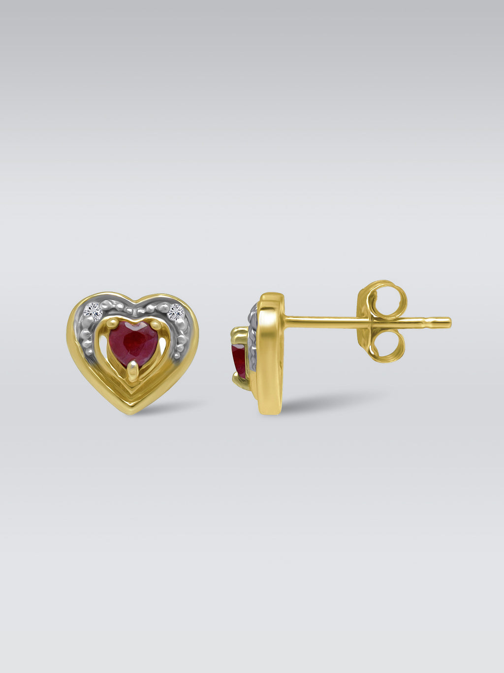 Heart-Shaped Stud Earrings