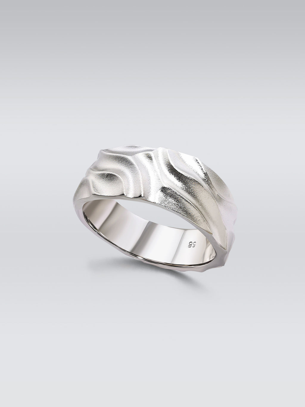 Hammered Wide Band Ring