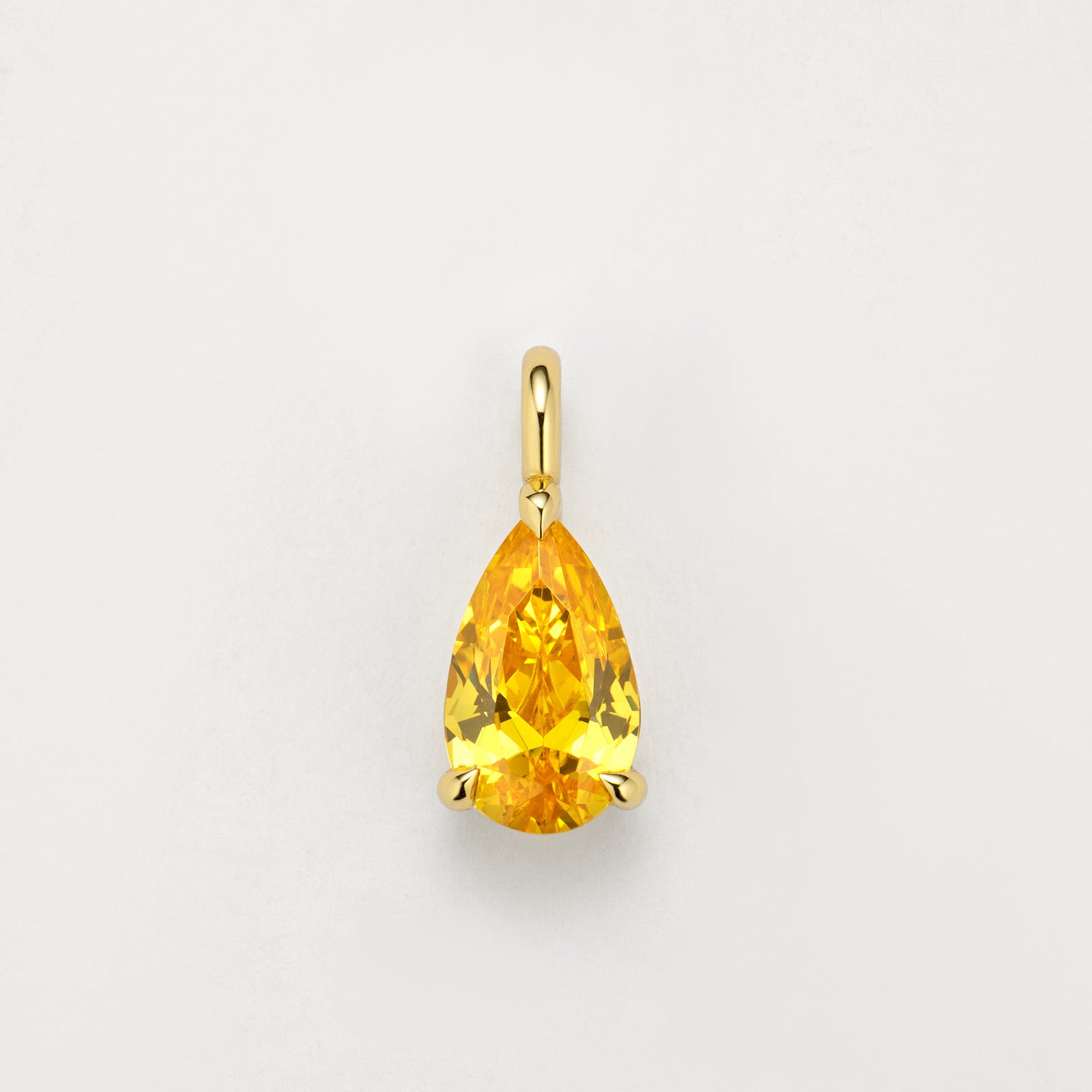 Fancy Yellow Pear Labordiamant Anhänger