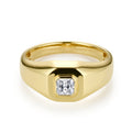 18k Yellow Gold Men’s Square-Cut Solitaire Ring with Lab Grown Diamond