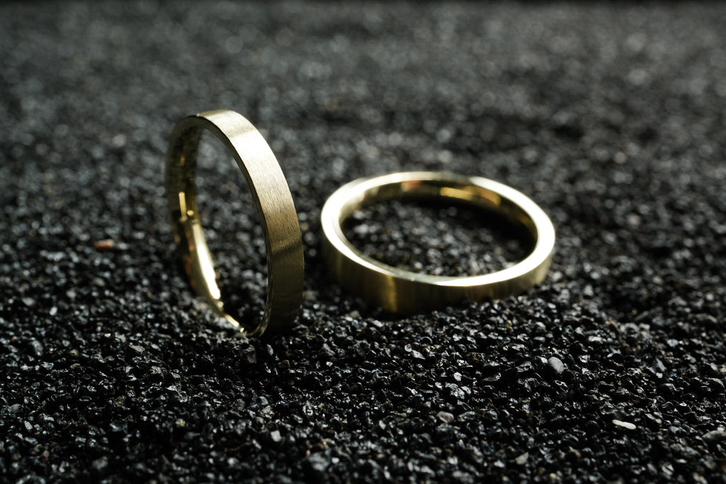 Trauring Paar aus 14k Gold in Satin Matt – handgefertigt in Deutschland