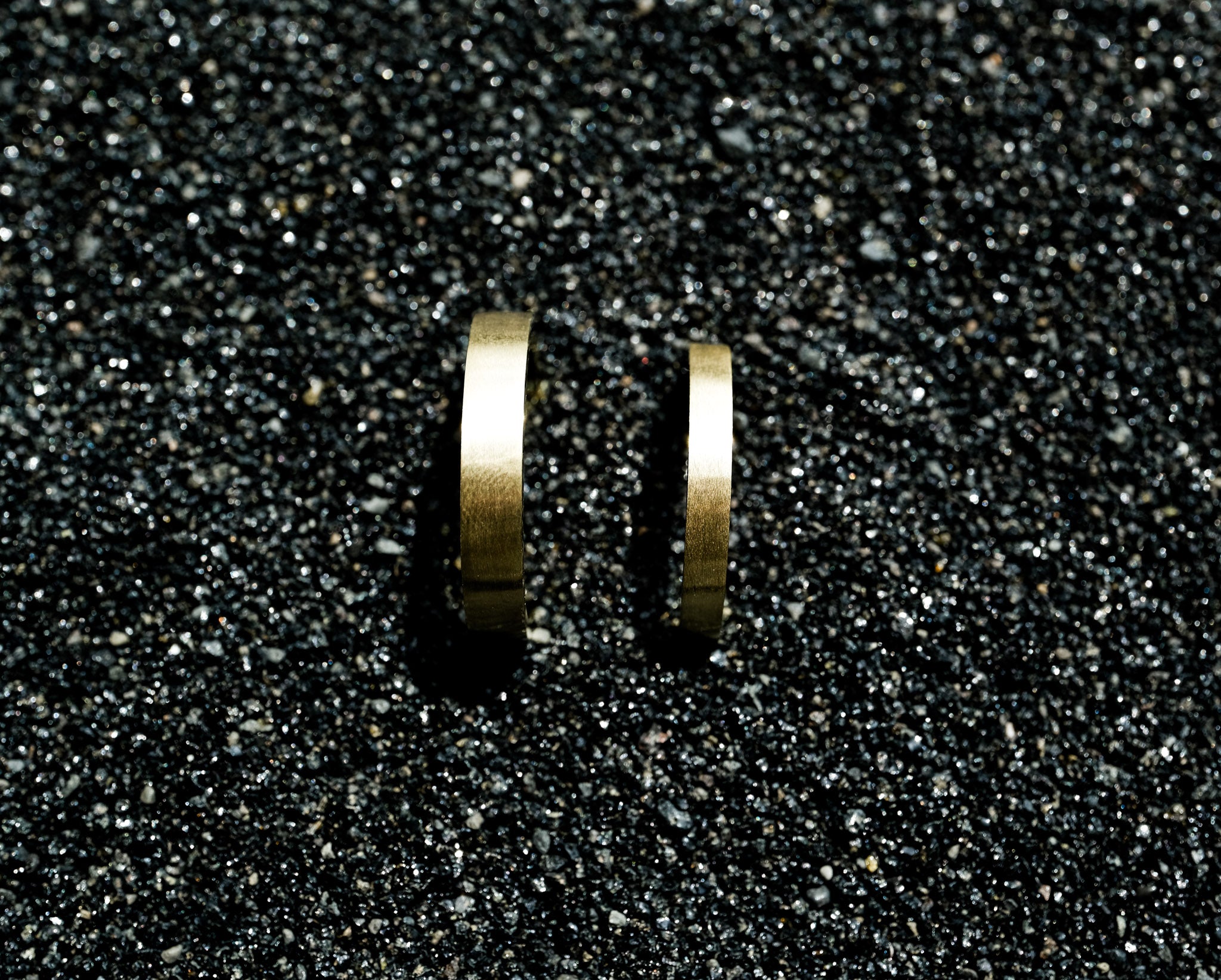 Pair of Wedding Rings 14k Gold Satin Matte Made in Germany