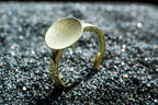 Moonlight 14k Gold Ring with Textured Oval Top Handcrafted in Germany