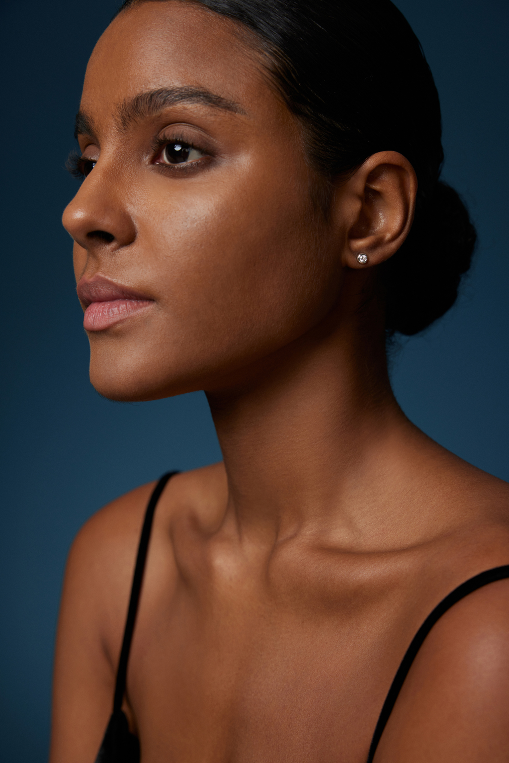 18K Gold Bezel Stud Earrings with Lab Grown Diamonds