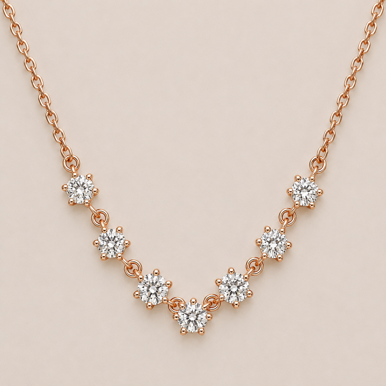 V-Curve Diamond Necklace