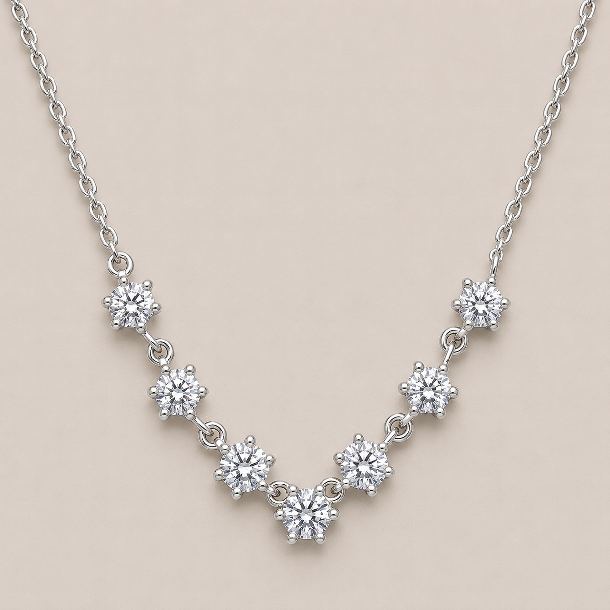 V-Curve Diamond Necklace