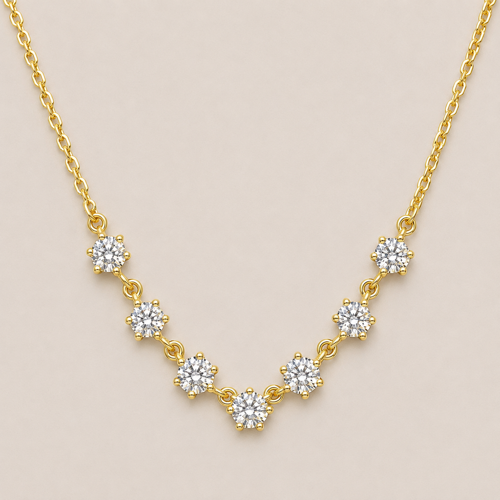 V-Curve Diamond Necklace