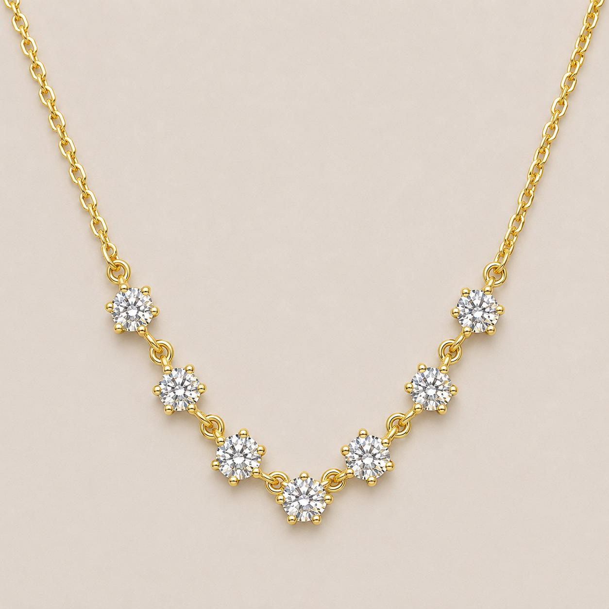 V-Curve Diamond Necklace