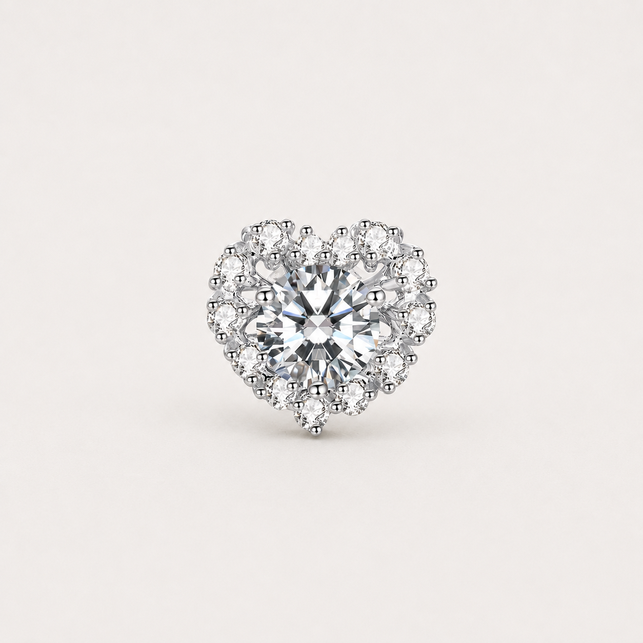 Heart-Shaped Stud Earrings