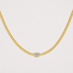 Diamantkette mit Princess-Solitär – 0,57 ct in 18K Gold