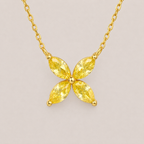 Fancy Yellow Kleeblatt-Diamantkette – 0,63 ct in 18K Gold