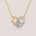 Bicolor-Herzkette – 0,63 ct Labordiamanten in 18K Gold