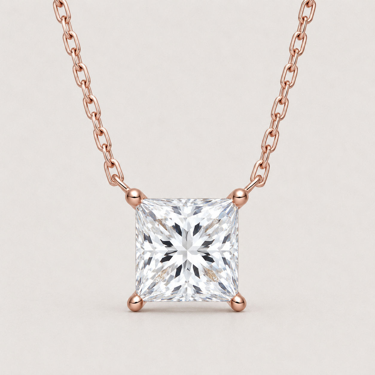 Square Diamond Necklace