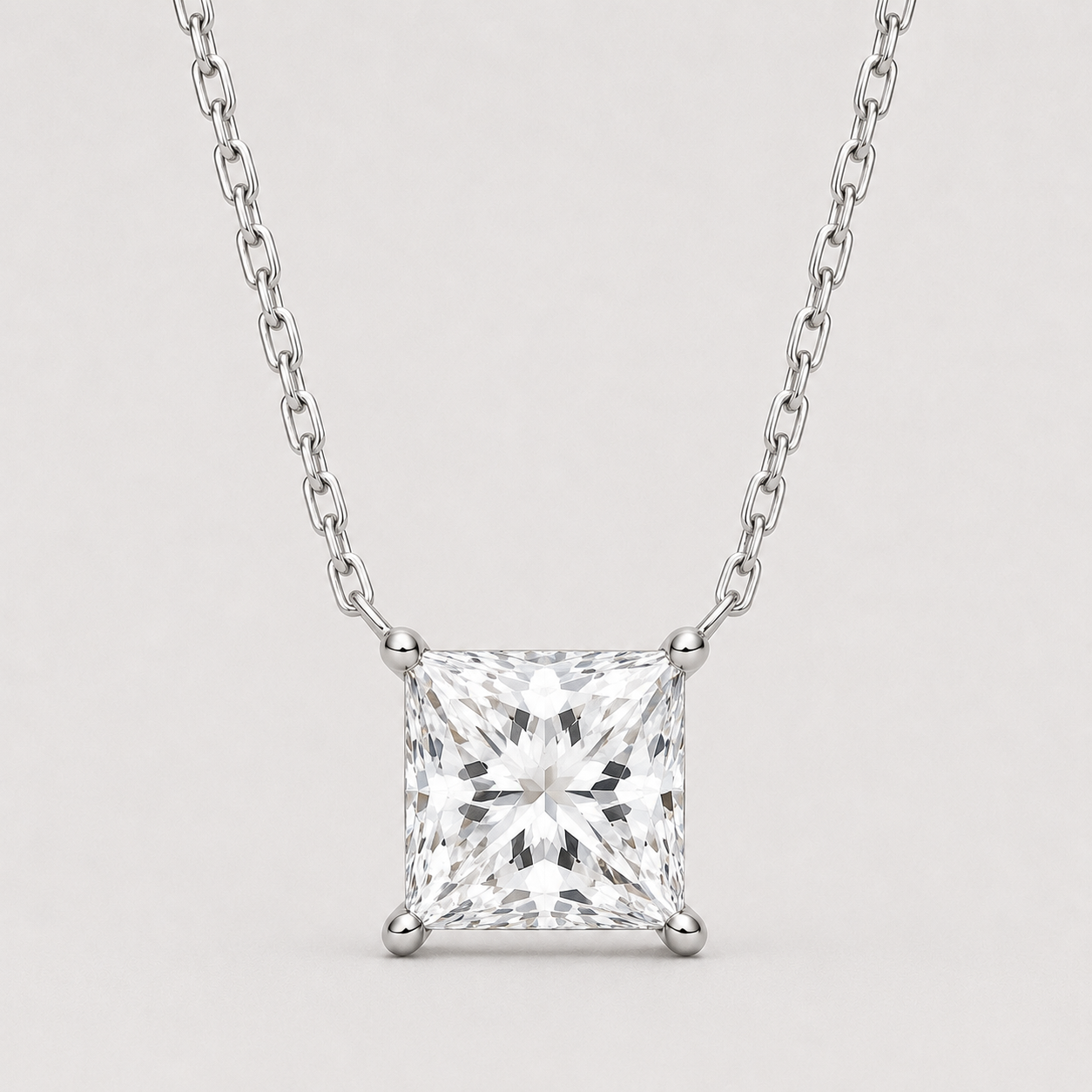 Square Diamond Necklace
