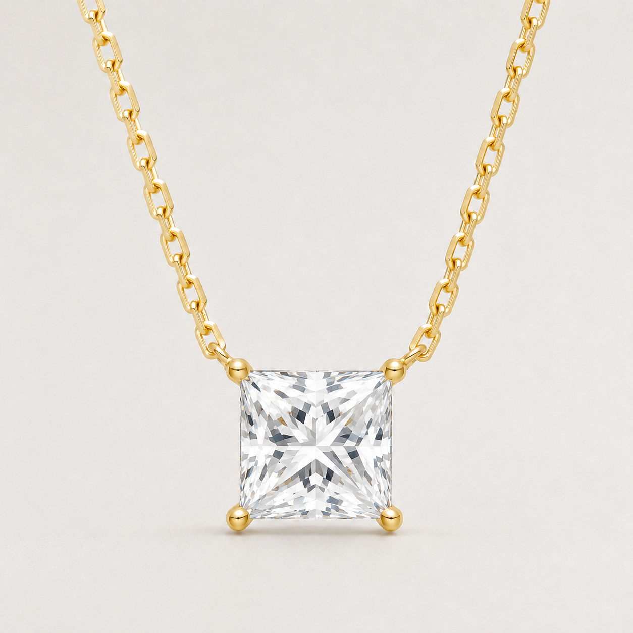 Square Diamond Necklace