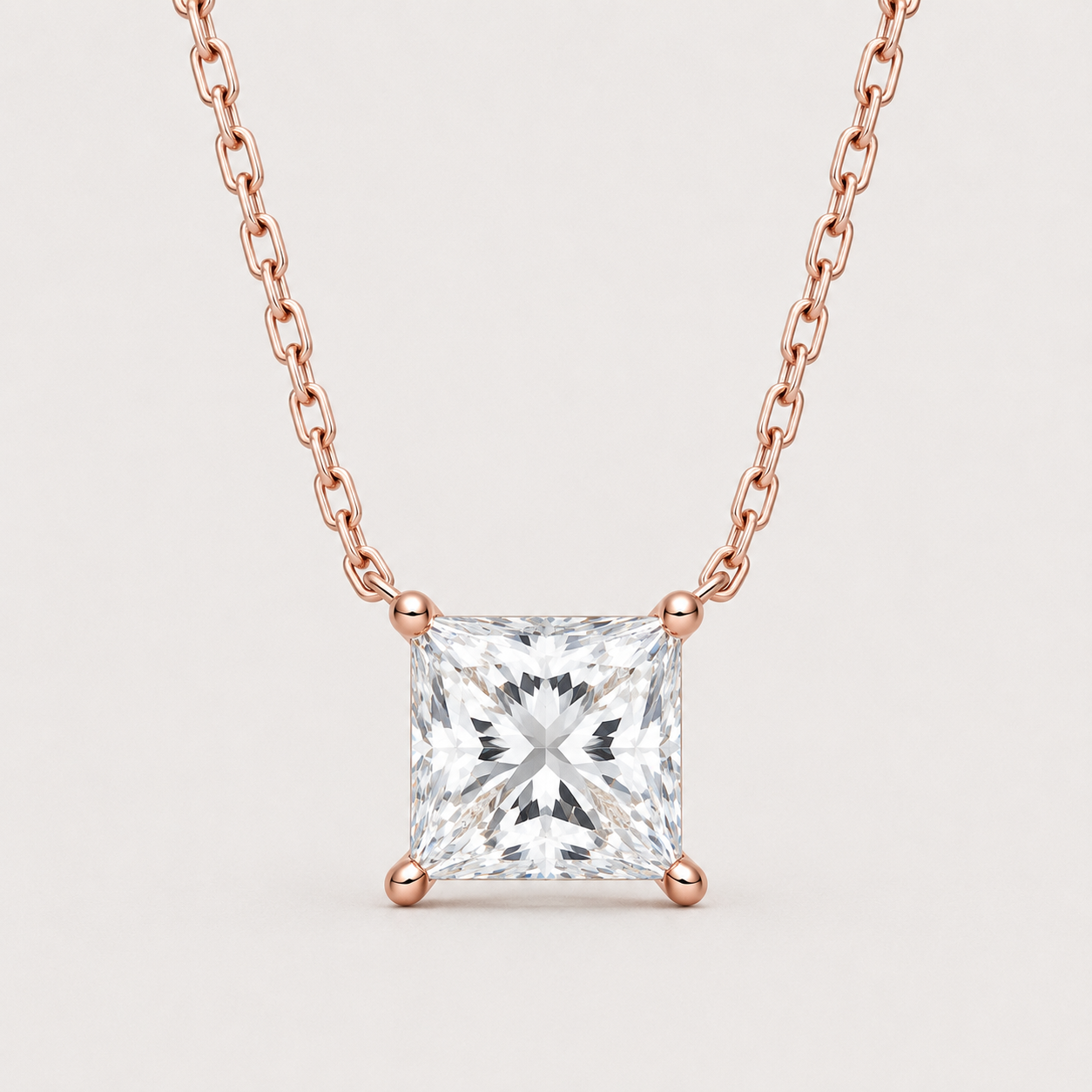 Square Diamond Necklace