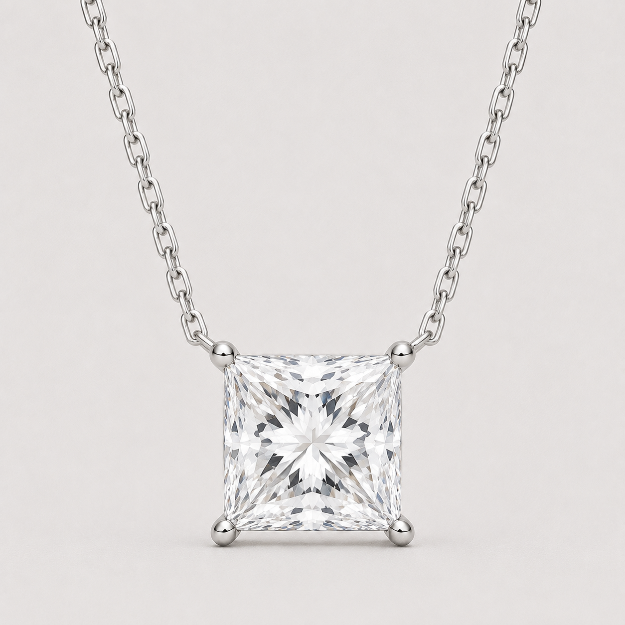 Square Diamond Necklace