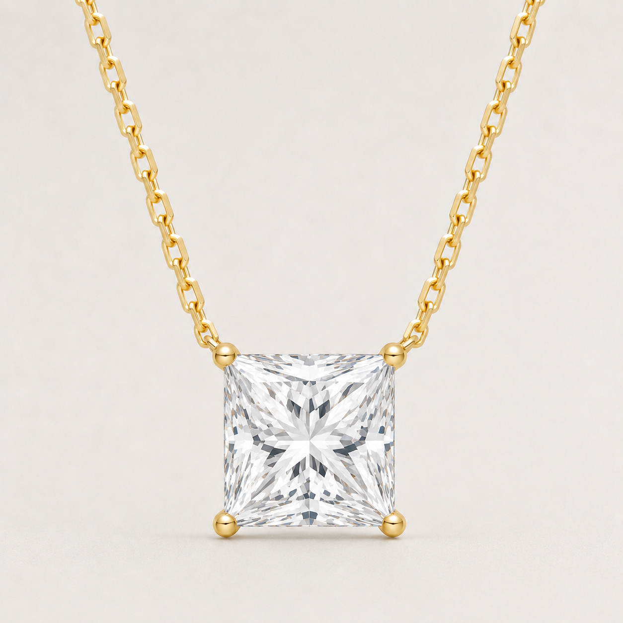 Square Diamond Necklace