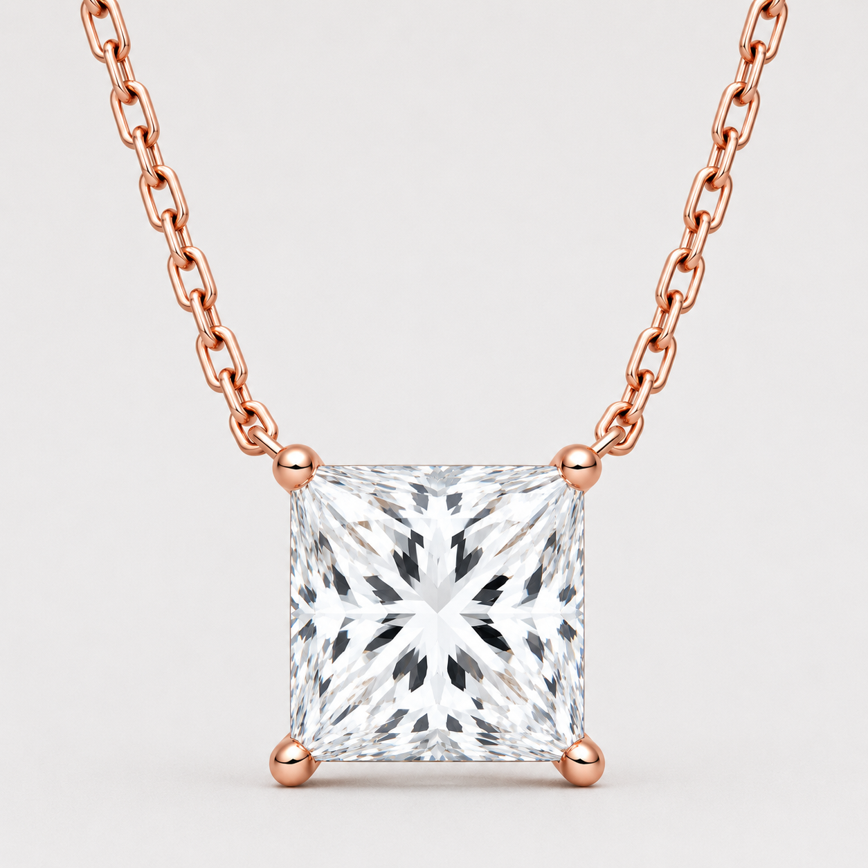 Square Diamond Necklace