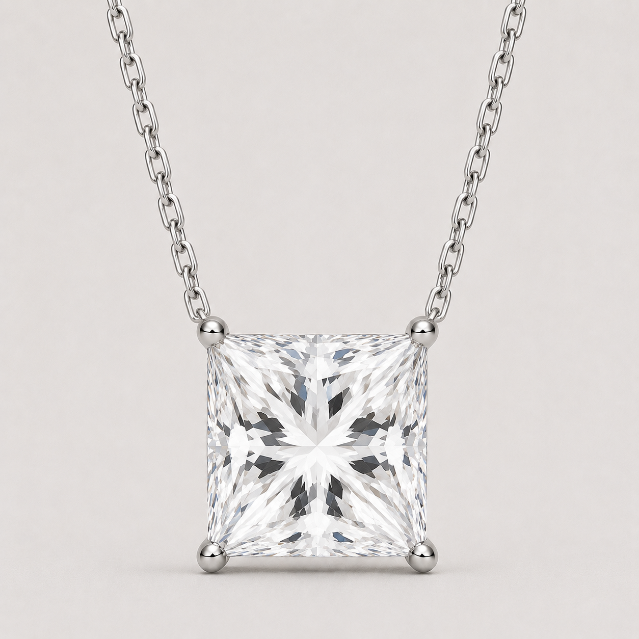 Square Diamond Necklace