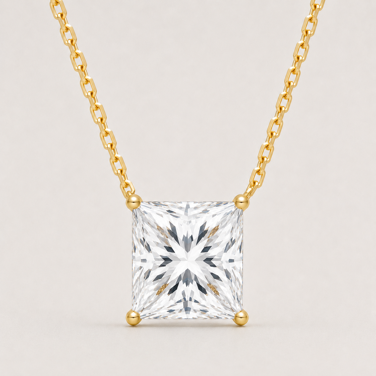 Square Diamond Necklace