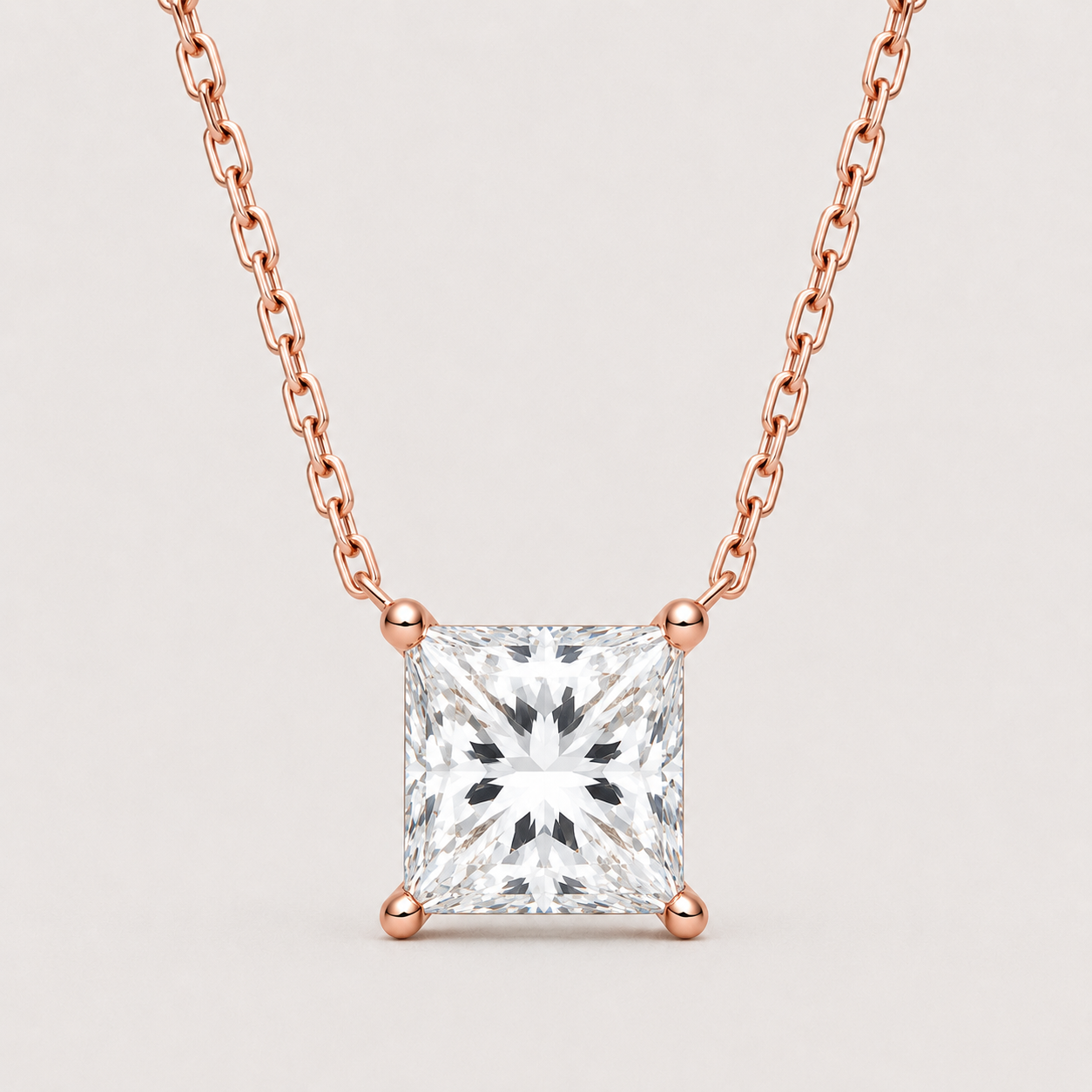 Square Diamond Necklace