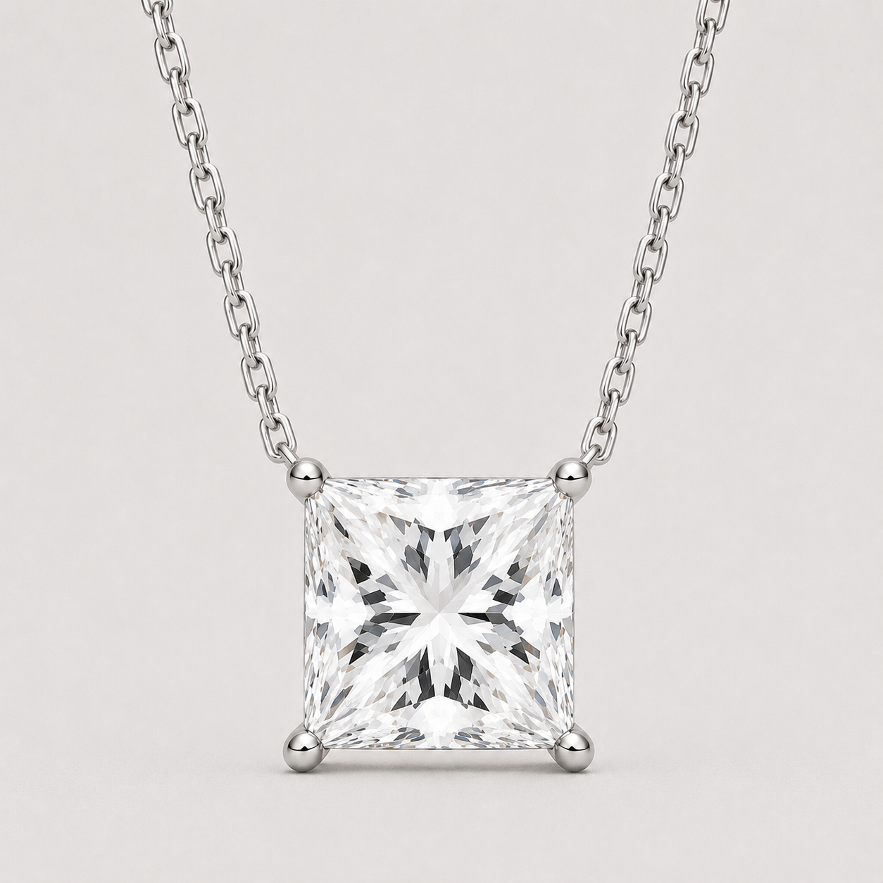Square Diamond Necklace