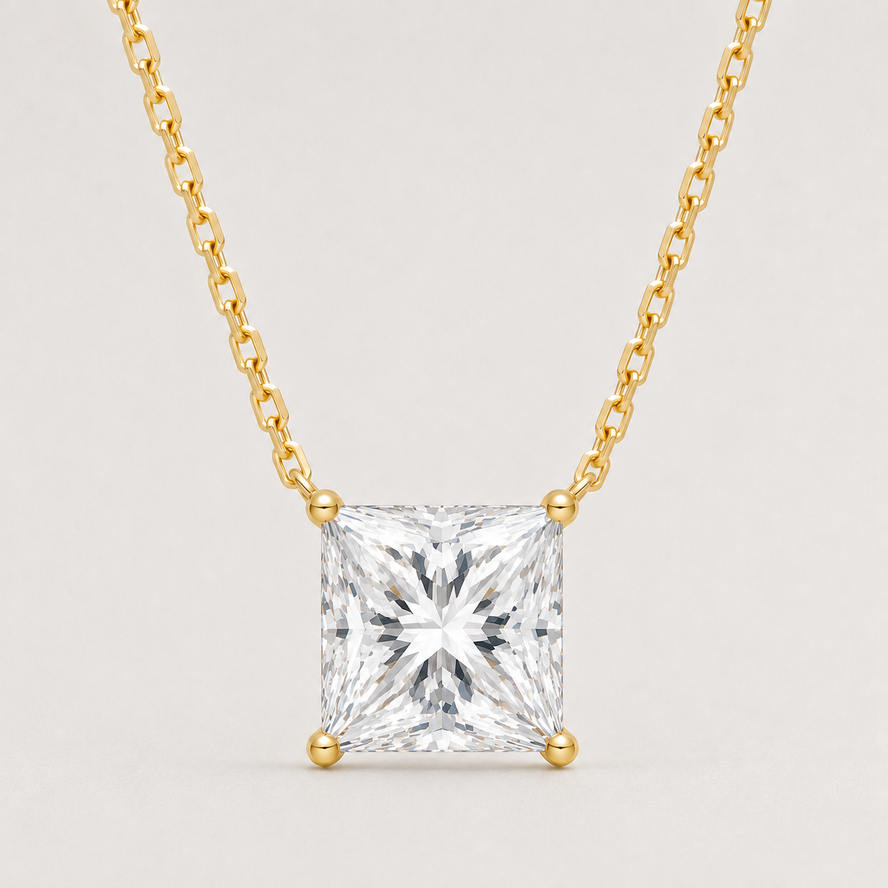 Square Diamond Necklace