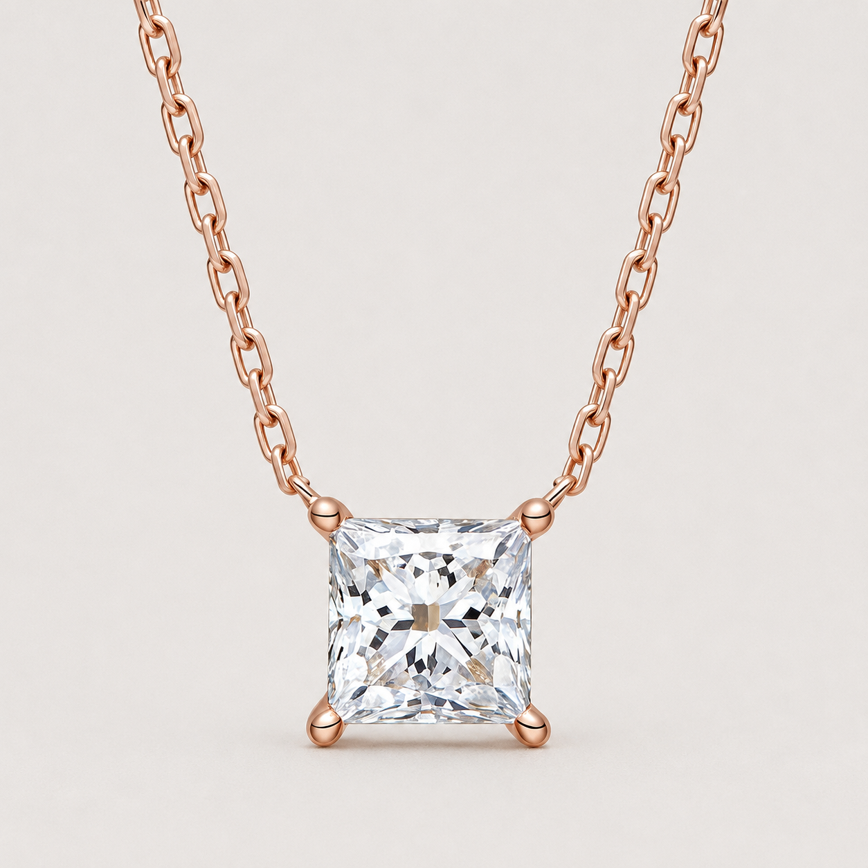 Square Diamond Necklace