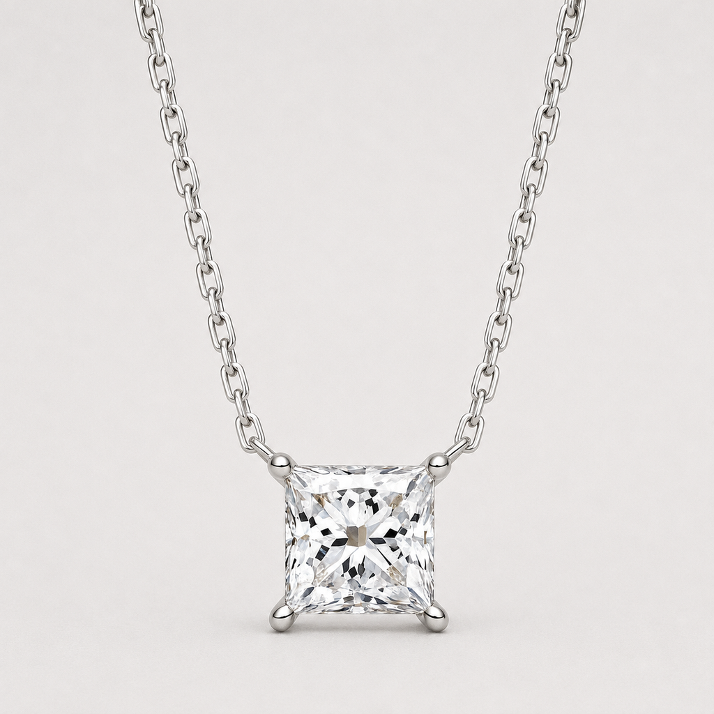 Princess-Solitär-Diamantkette – 0,26 ct in 18K Gold