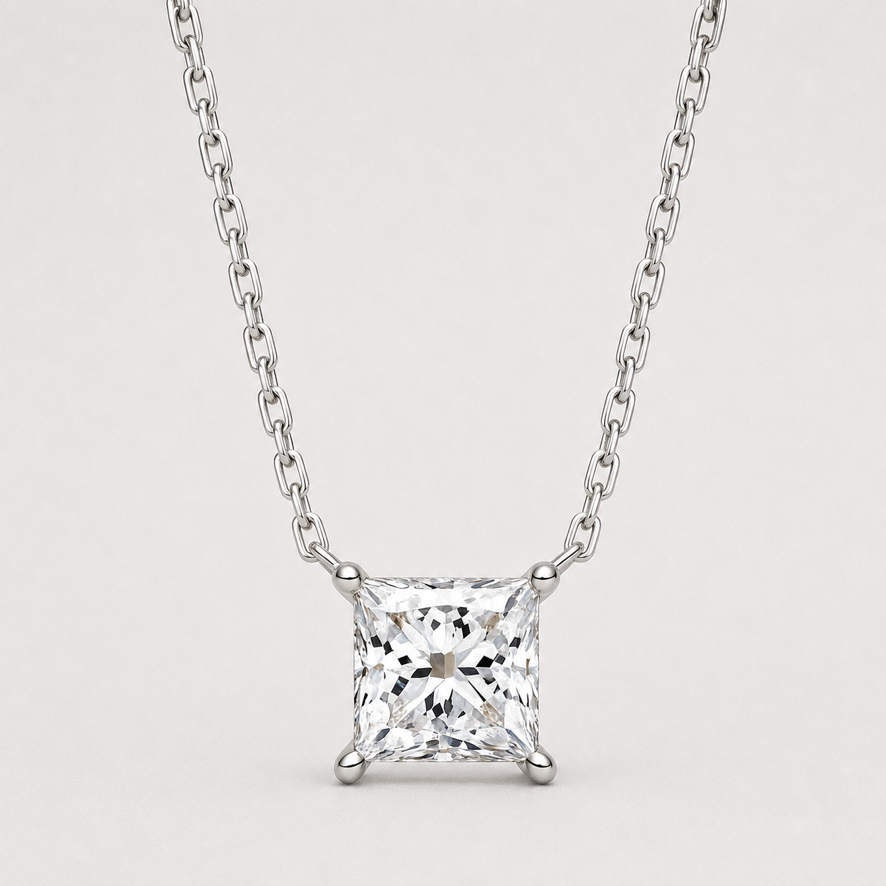 Square Diamond Necklace