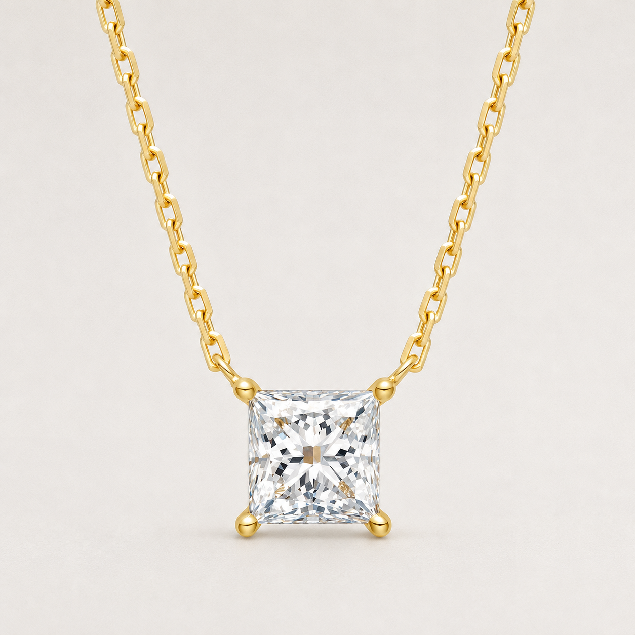 Square Diamond Necklace