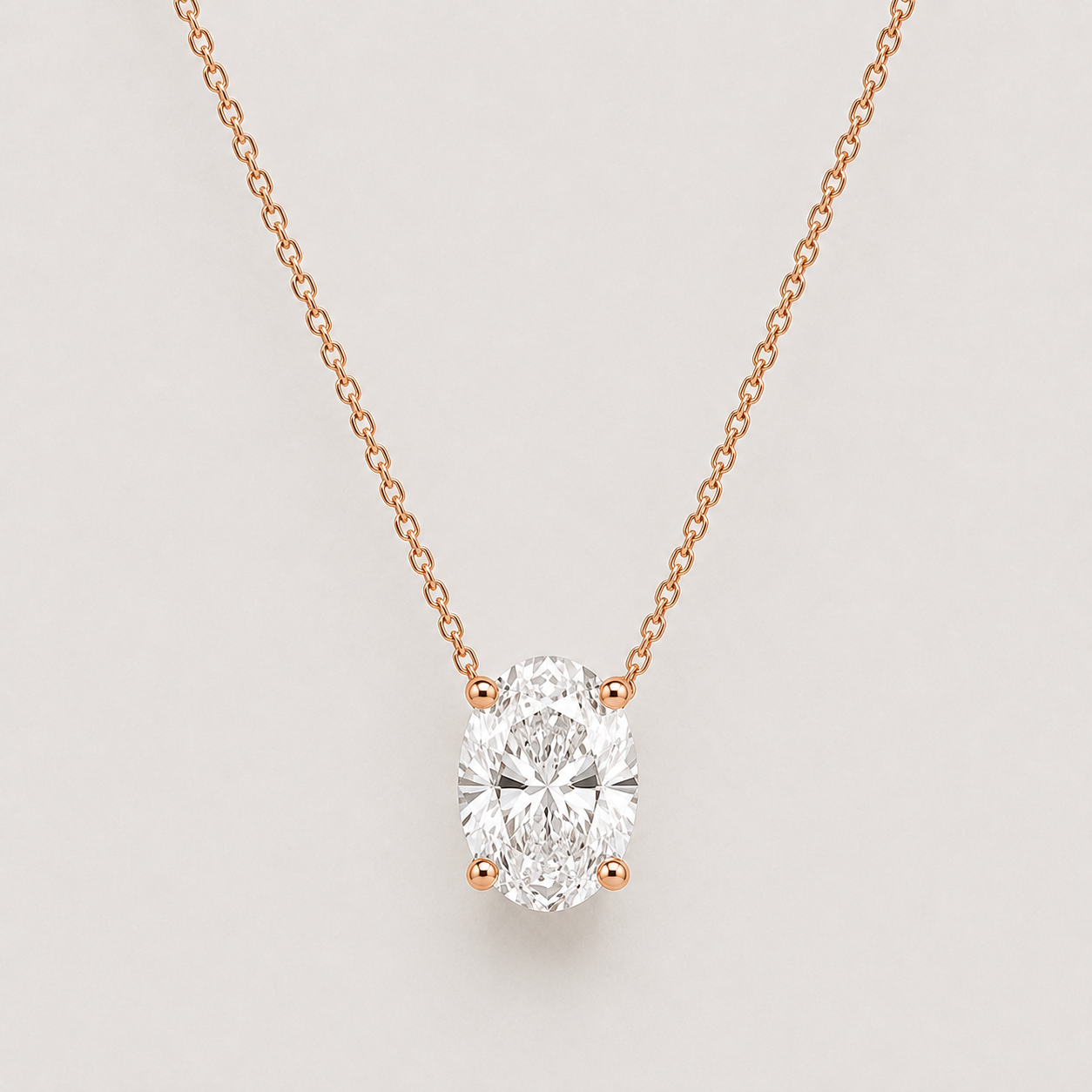 Oval Diamond Necklace