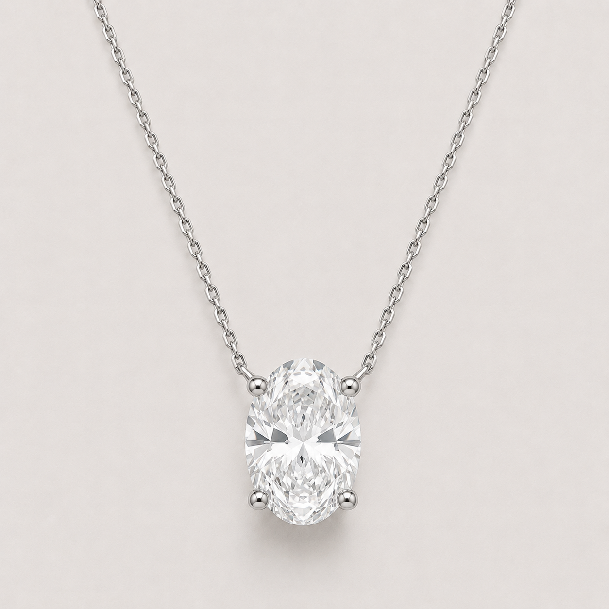 Oval Diamond Necklace