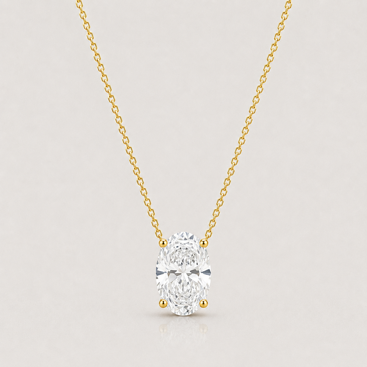 Oval Diamond Necklace