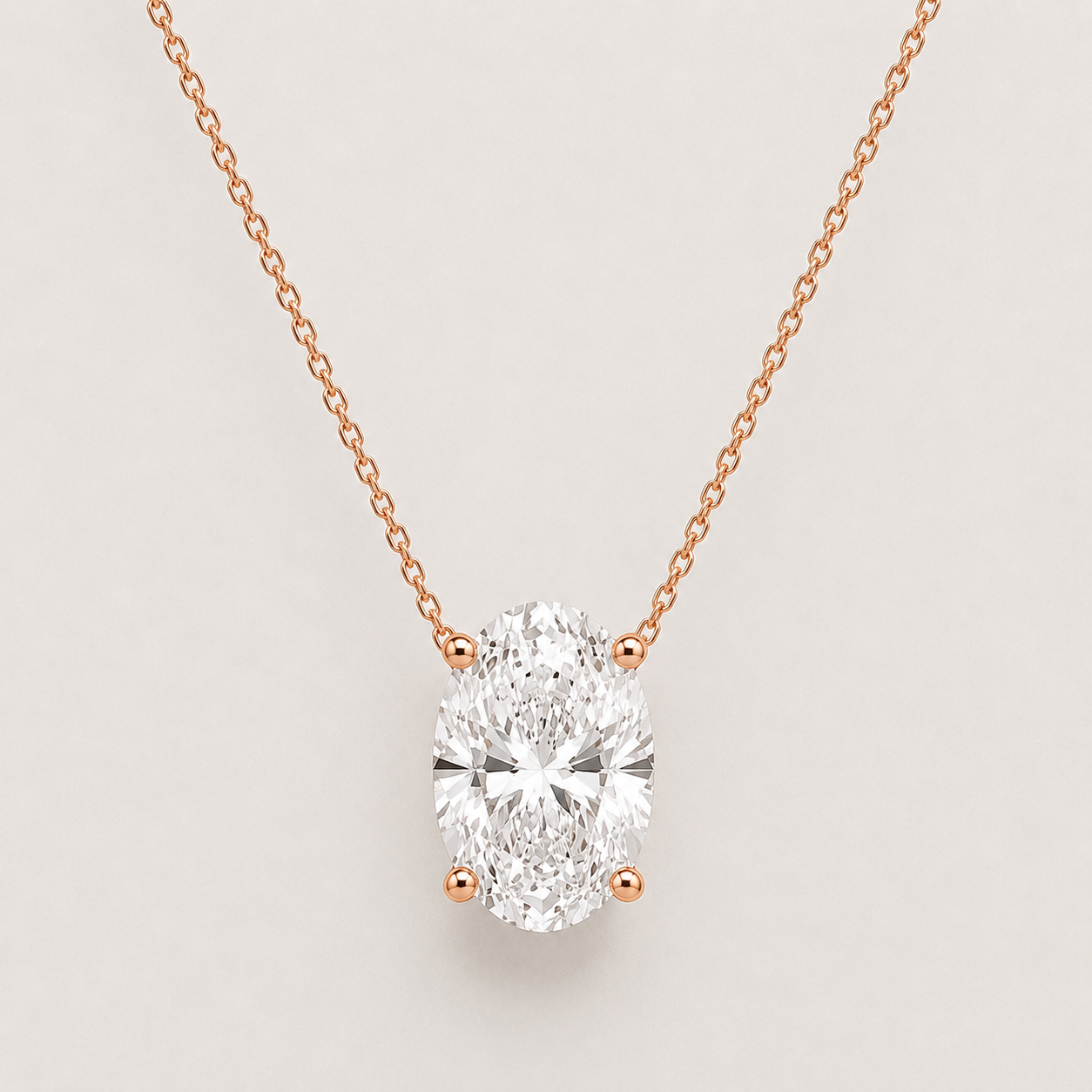Oval Diamond Necklace