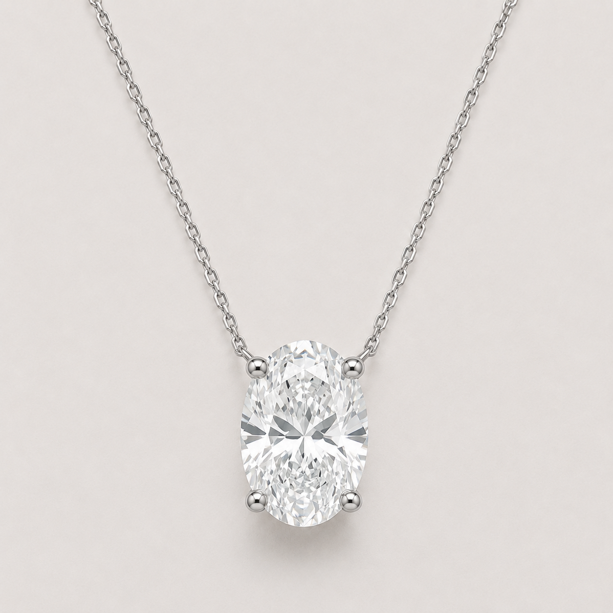 Oval Diamond Necklace