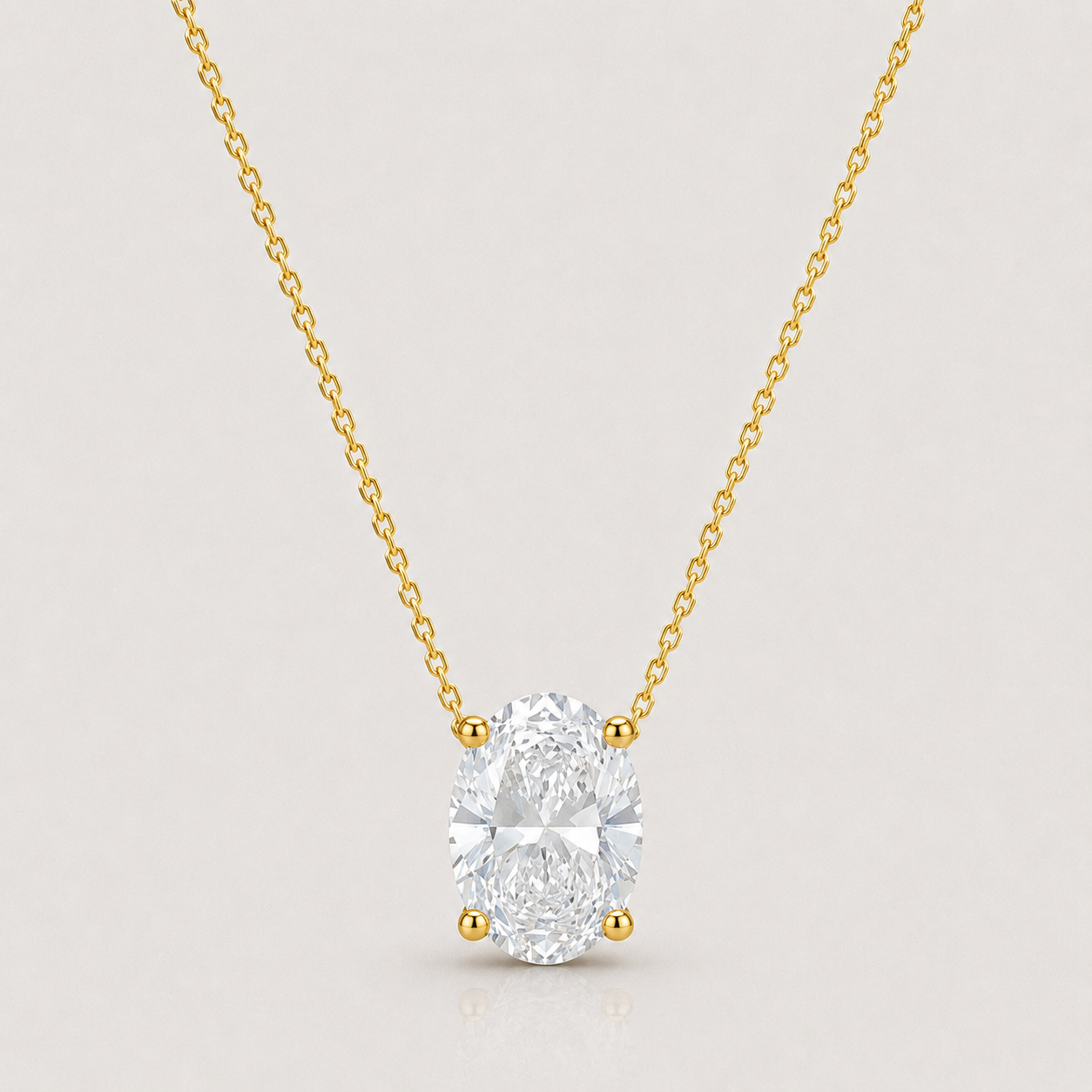 Oval Diamond Necklace
