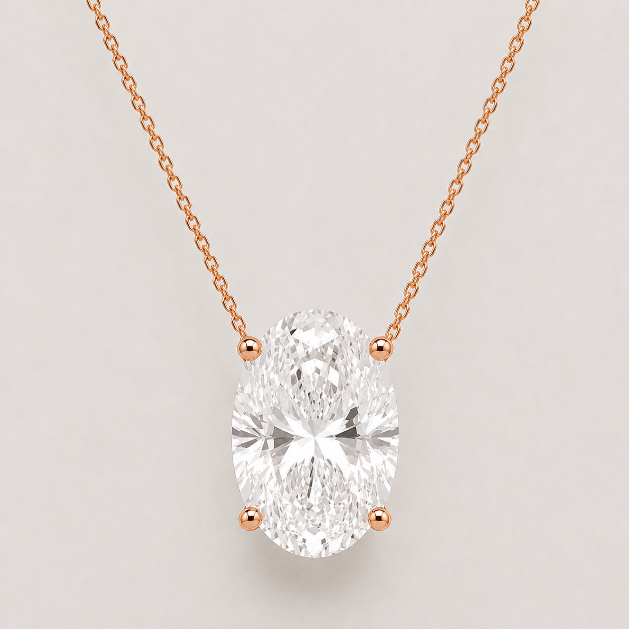 Oval Diamond Necklace