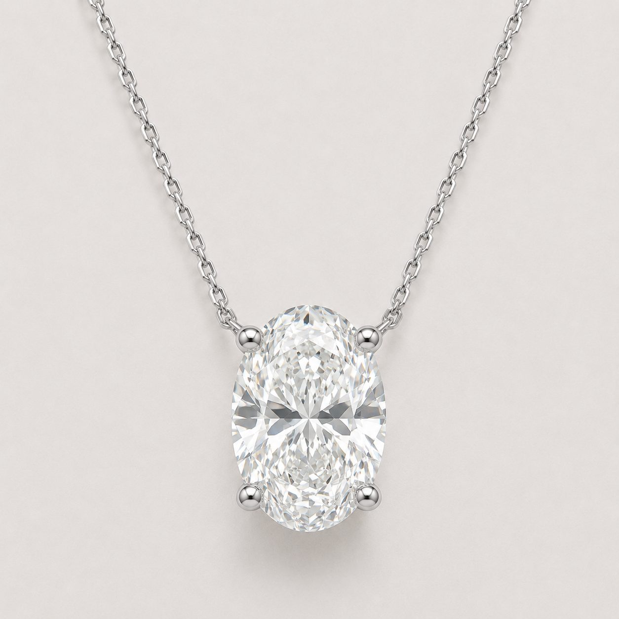 Oval Diamond Necklace
