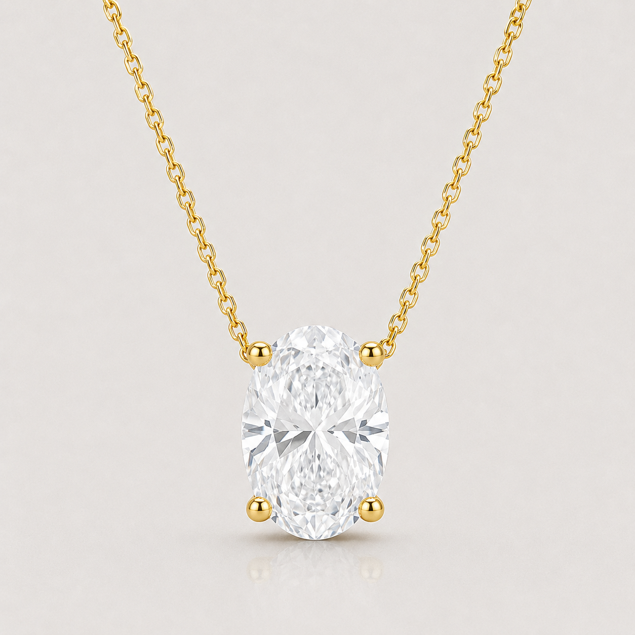 Oval Diamond Necklace