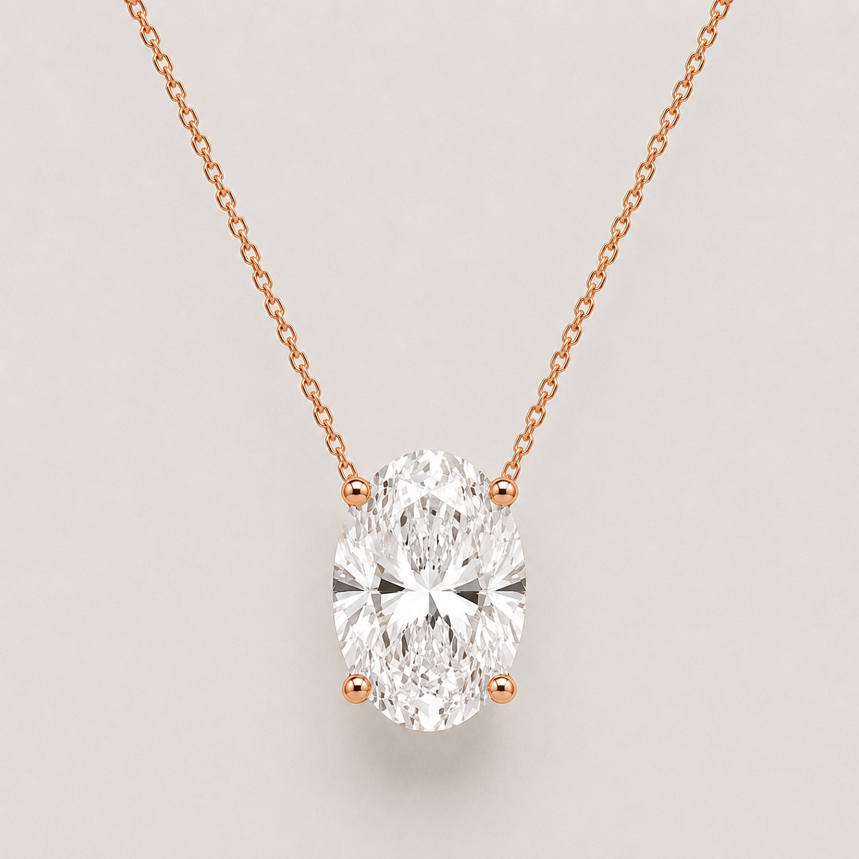 Oval Diamond Necklace