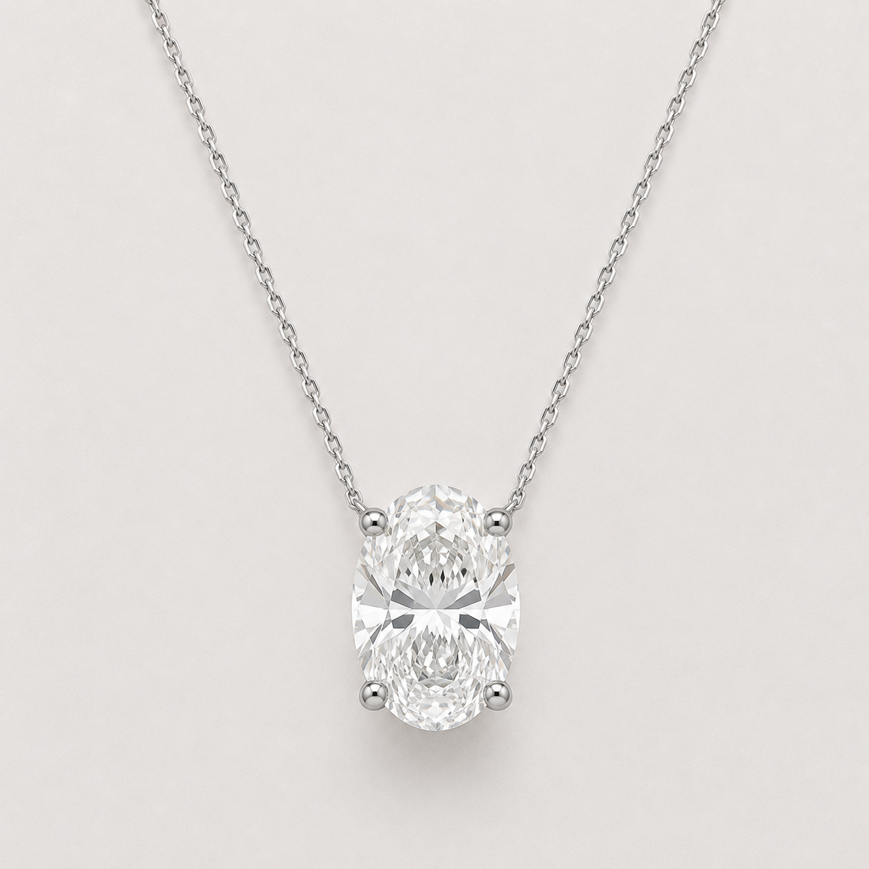 Oval Diamond Necklace