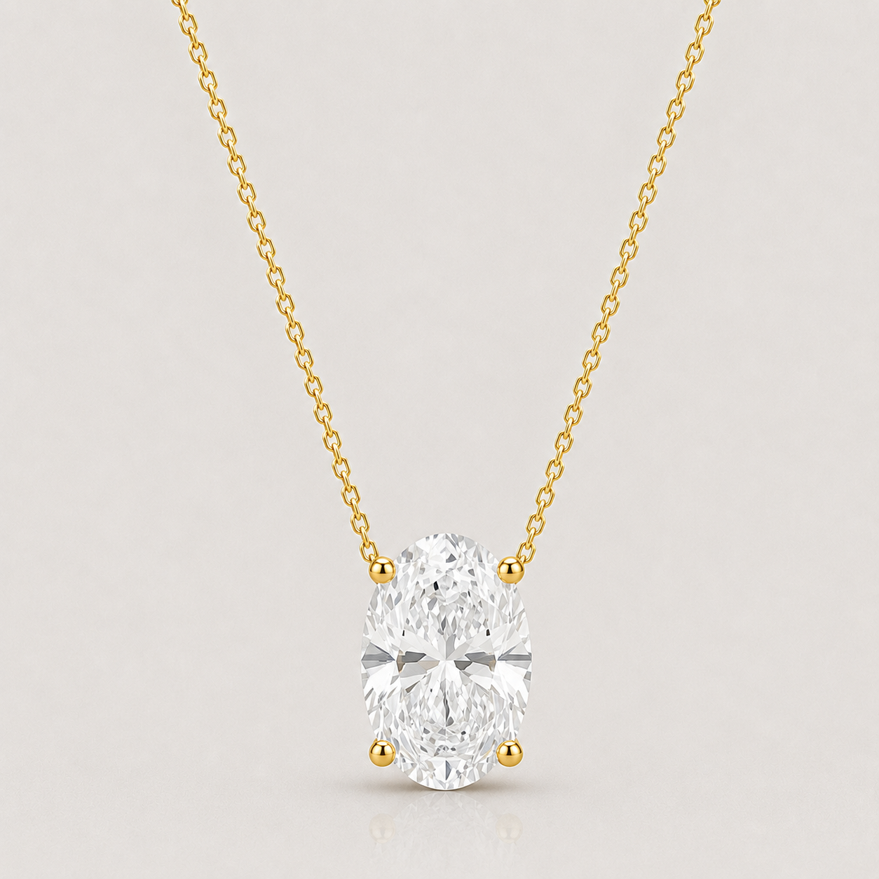 Oval Diamond Necklace