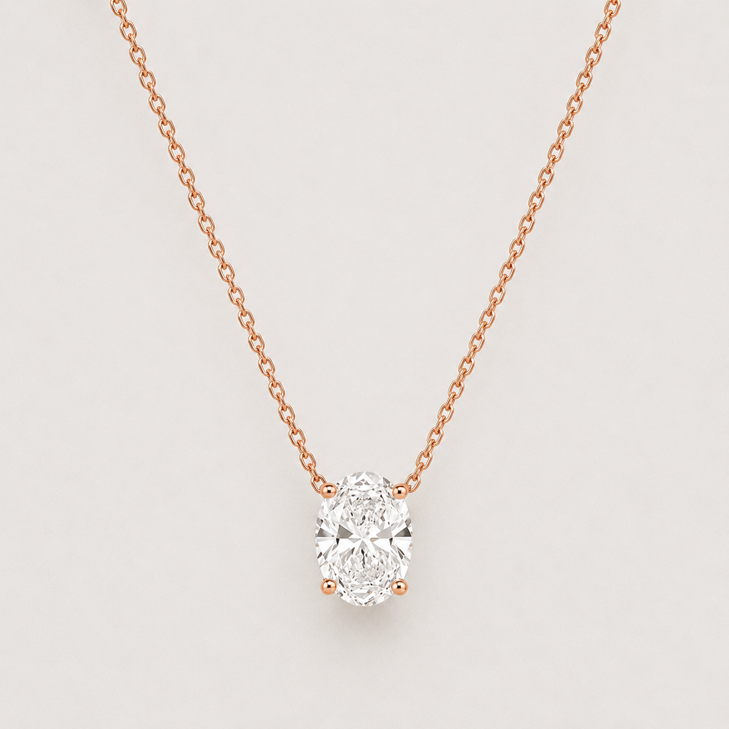 Oval Diamond Necklace