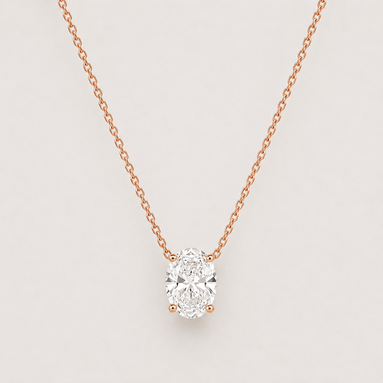 Oval Diamond Necklace