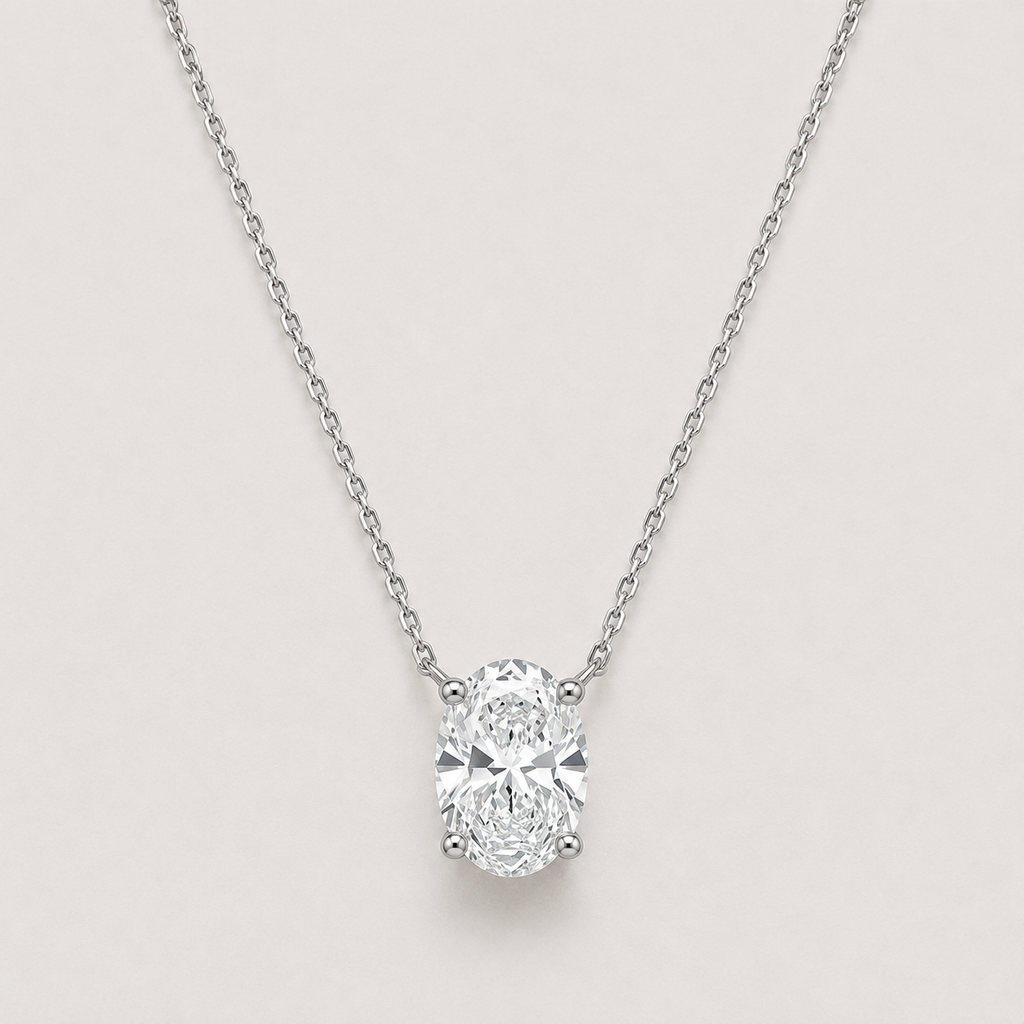 Oval Diamond Necklace